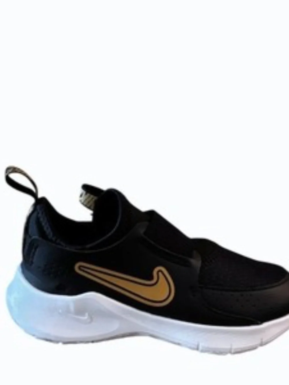 Nike Boys Flex Runner 3 Black Gold Slip On Shoes Size 12 Toddler Sneakers